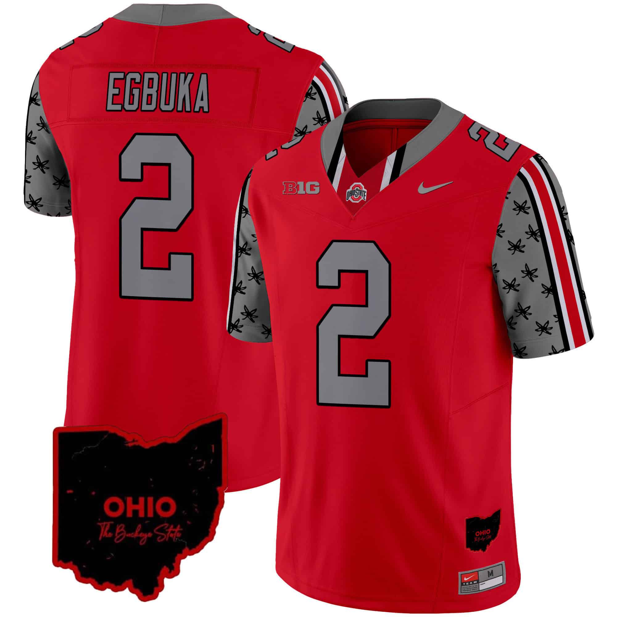 Men Ohio State Buckeyes #2 Egbuka Red 2024 Nike Home Patch Vapor Limited NCAA Jersey->indianapolis colts->NFL Jersey